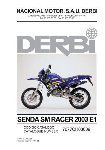 Derbi Senda SM racer 2003 reservedele - Scootergrisen