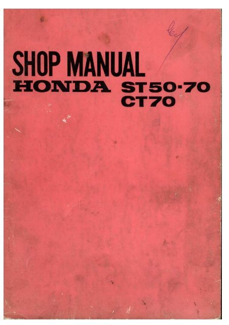DAX Manuale Officina Honda Dax Pezzi 50/70 CT 70 Stand 1971 