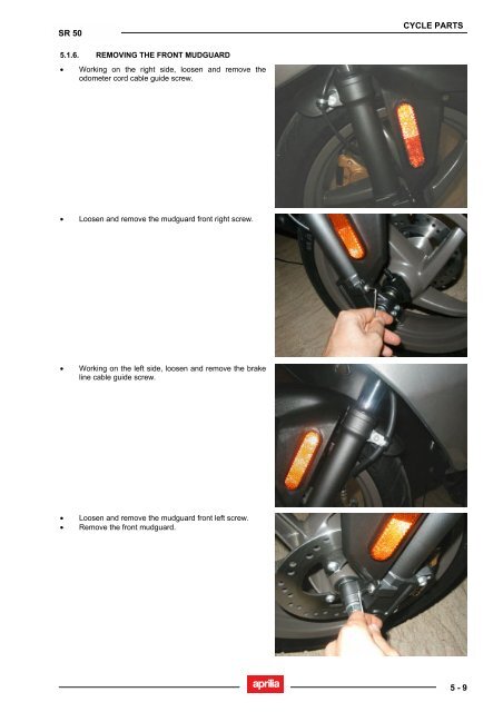 Aprilia SR 50 servicemanual - Scootergrisen