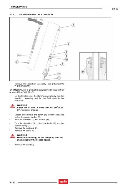 Aprilia SR 50 servicemanual - Scootergrisen