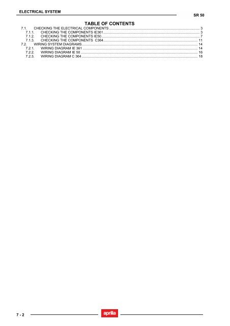 Aprilia SR 50 servicemanual - Scootergrisen