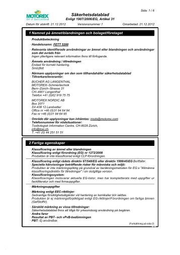 FETT 5200 Säkerhetsdatablad - Motorex