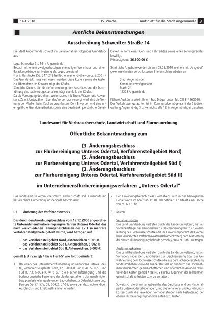Amtsblatt für die Stadt Angermünde - Nr. 04/2010