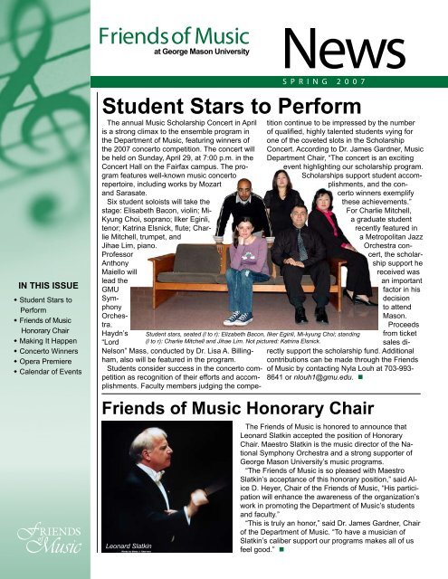 Friends Of Music - George Mason University School Of Music