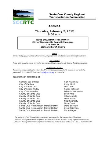 RTC Agenda - SCCRTC