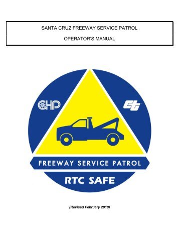 santa cruz freeway service patrol operator's manual - SCCRTC