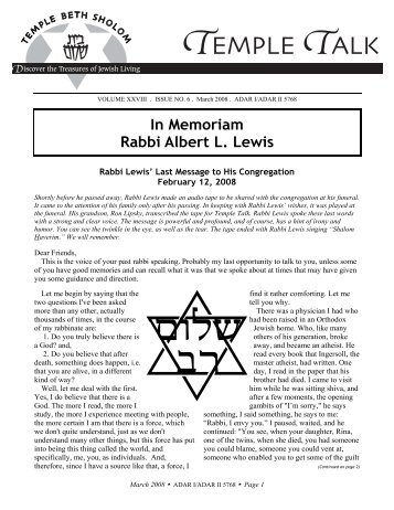 Rabbi Albert L. Lewis