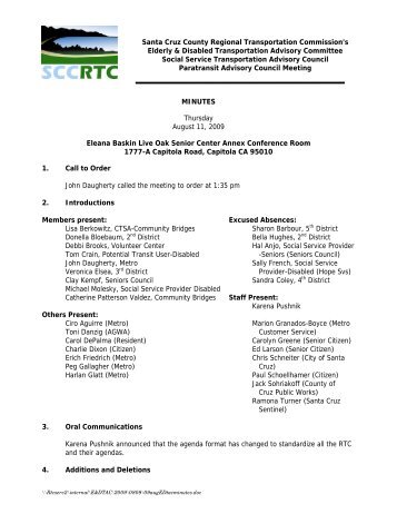 Santa Cruz County Regional Transportation ... - SCCRTC