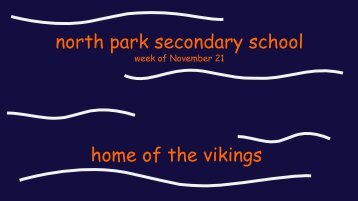 Title slide - North Park Secondary School