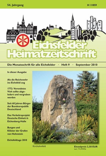 Die Monatsschrift für alle Eichsfelder · Heft 9 · September 2010 54 ...