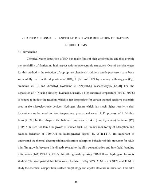 CHEMICAL VAPOR DEPOSITION OF THIN FILM MATERIALS FOR ...