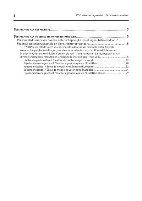 POD Wetenschapsbeleid. Personeelsdossiers - Zoeken in het ...