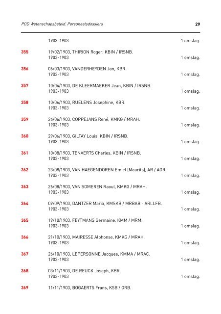 POD Wetenschapsbeleid. Personeelsdossiers - Zoeken in het ...