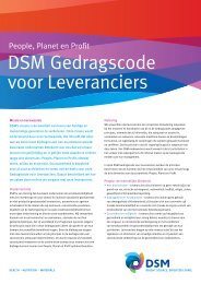 DSM Supplier Code of Conduct (Dutch)