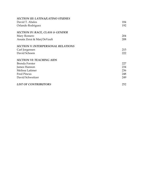 Table of Contents and Preface