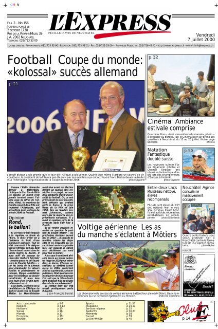 Edition du 7 juillet 2000