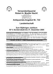 Antiquariats-Angebot Nr. 722 Landwirtschaft Zum ... - Antikbuch24