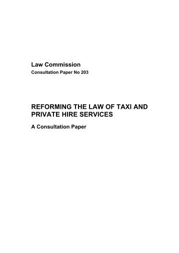 reforming the law of taxi and private hire services - Law Commission
