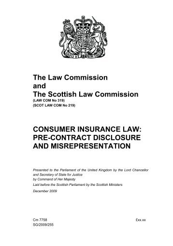 PRE-CONTRACT DISCLOSURE AND ... - Law Commission