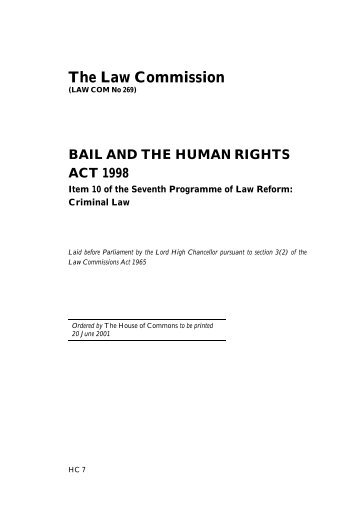 Bail and the Human Rights Act - Law Commission