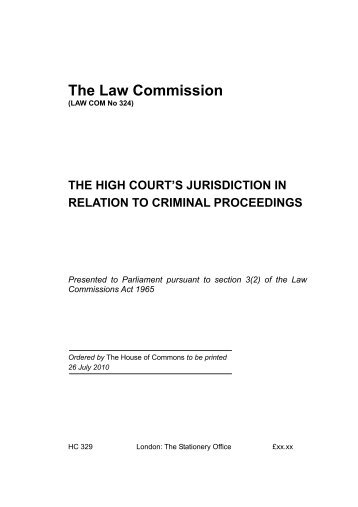 High Court's Jurisdiction in Relation to Criminal Proceedings [PDF ...