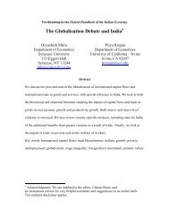 The Globalization Debate and India - maxwell.syr.edu - Syracuse ...