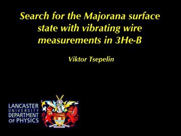 Search for the Majorana surface state with vibrating wire ...