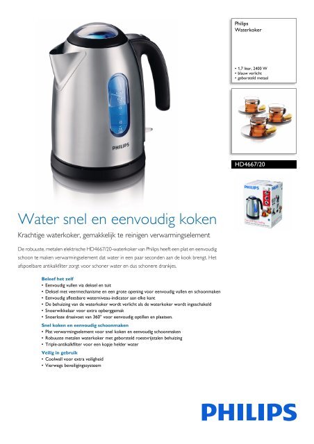 het spoor Het is de bedoeling dat Reizen HD4667/20 Philips Waterkoker