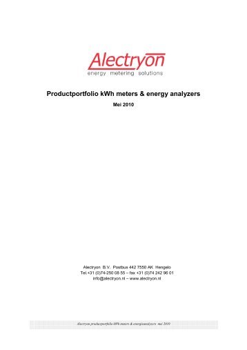Productportfolio kWh meters & energy analyzers - Amazon Web ...