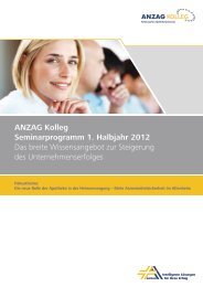 ANZAG Kolleg Seminarprogramm 1. Halbjahr 2012 Das breite ...