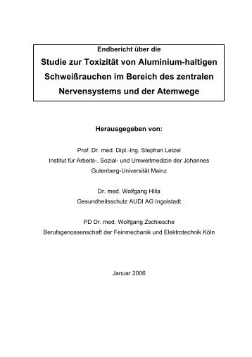 Studie zur Toxizität von Aluminium-haltigen Schweißrauchen im ...