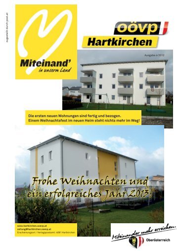 Die ersten neuen Wohnungen sind fertig und bezogen ... - Hartkirchen