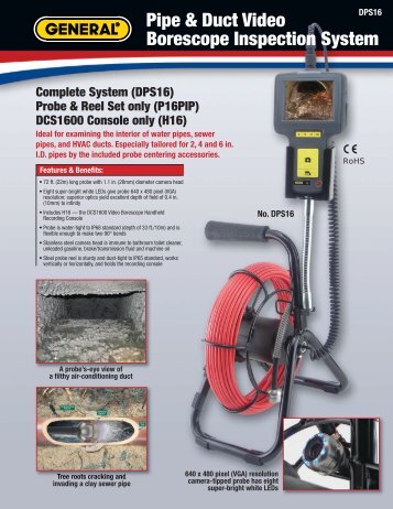 Pipe & Duct Video Borescope Inspection System - General Tools ...