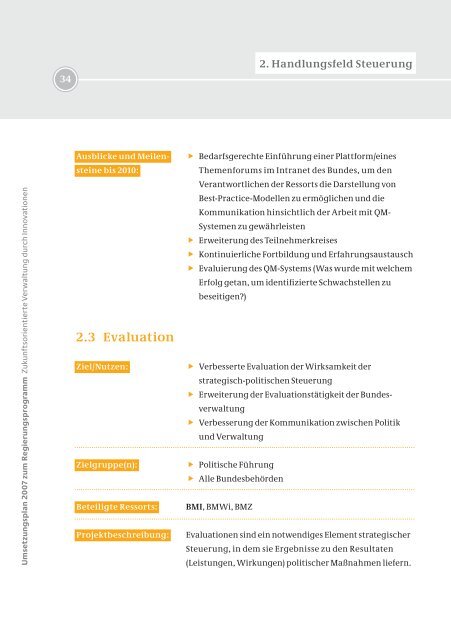 Umsetzungsplan 2007 Zukunftsorientierte Verwaltung durch ...