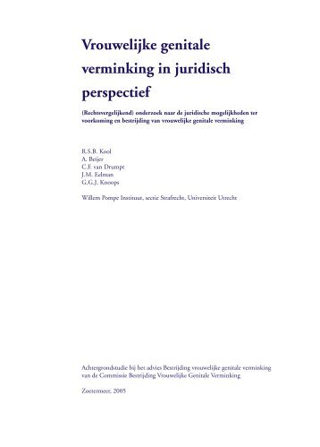 Vrouwelijke genitale verminking in juridisch perspectief - Rvz