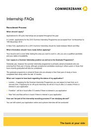 Internship FAQs - Commerzbank