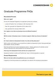 Graduate Programme FAQs - Commerzbank