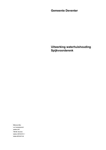 Bijlage 11 Waterhuishouding - Gemeente Deventer