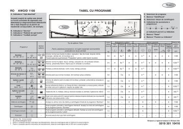 RO AWO/D 1100 5019 301 10416 TABEL CU PROGRAME