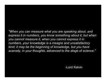 "When you can measure what you are speaking about, and express ...
