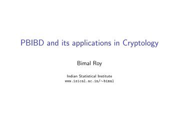 PBIBD and its applications in Cryptology - Math, Statistics, and ...