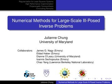 Numerical Methods for Large-Scale Ill-Posed Inverse Problems