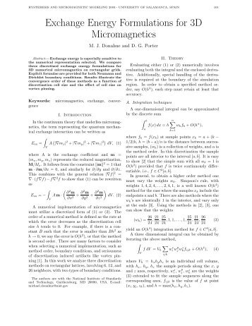 Exchange Energy Formulations for 3D Micromagnetics