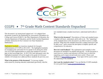 CCGPS 7th Grade Math Content Standards Unpacked - Bibb County ...