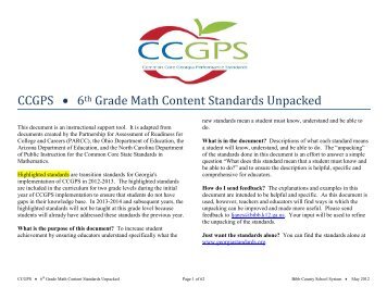 CCGPS 6th Grade Math Content Standards Unpacked - Bibb County ...