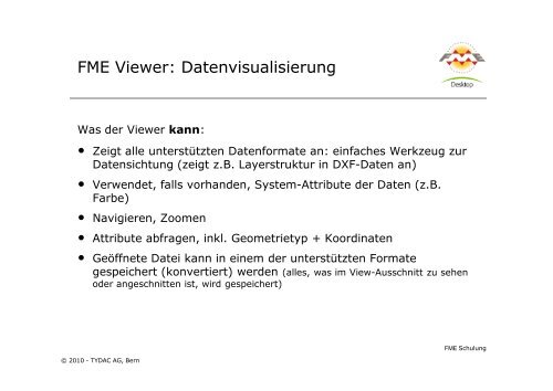 FME-Attributen - Tydac AG