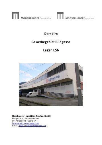 Dornbirn Gewerbegebiet Bildgasse Lager L5b