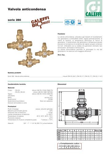 Valvola anticondensa - Caleffi