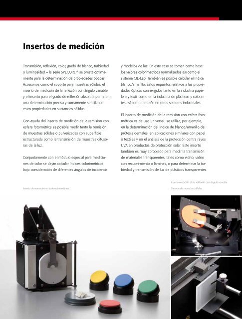 Accesorios SPECORD® - Analytik Jena AG