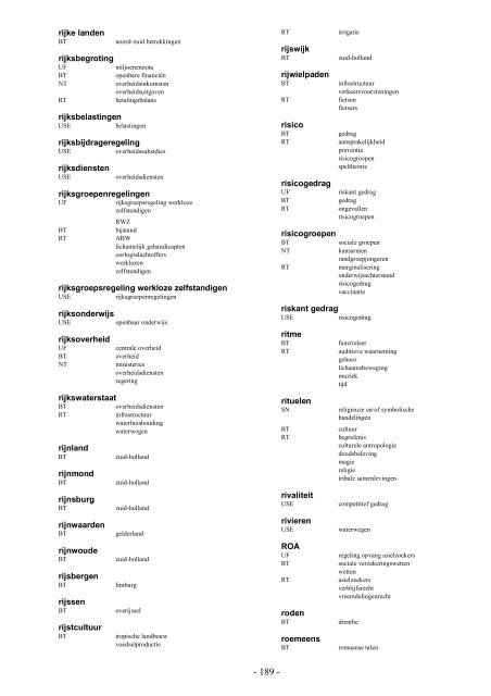 NIWI Thesaurus Maatschappijwetenschappen